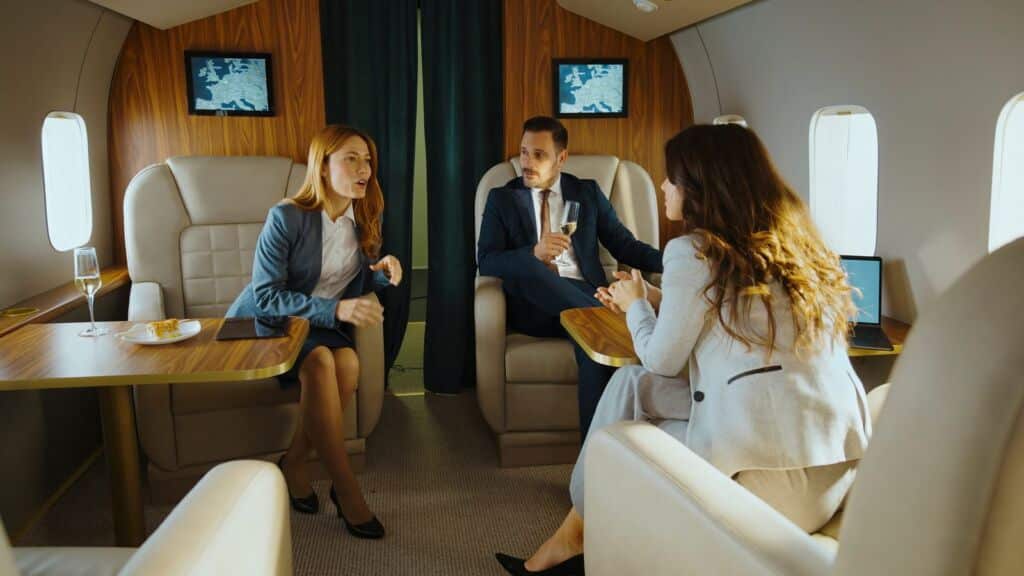 Executive Jet Cabin Meeting